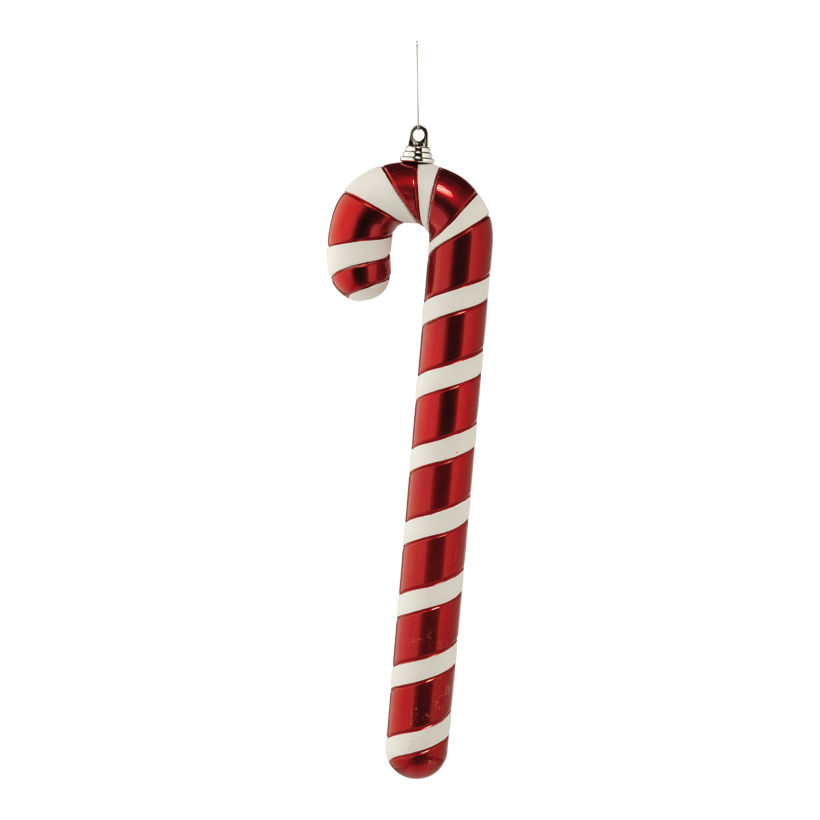 Zuckerstange, 60cm Ø 6cm aus Kunststoff, beglittert, mit Hänger
