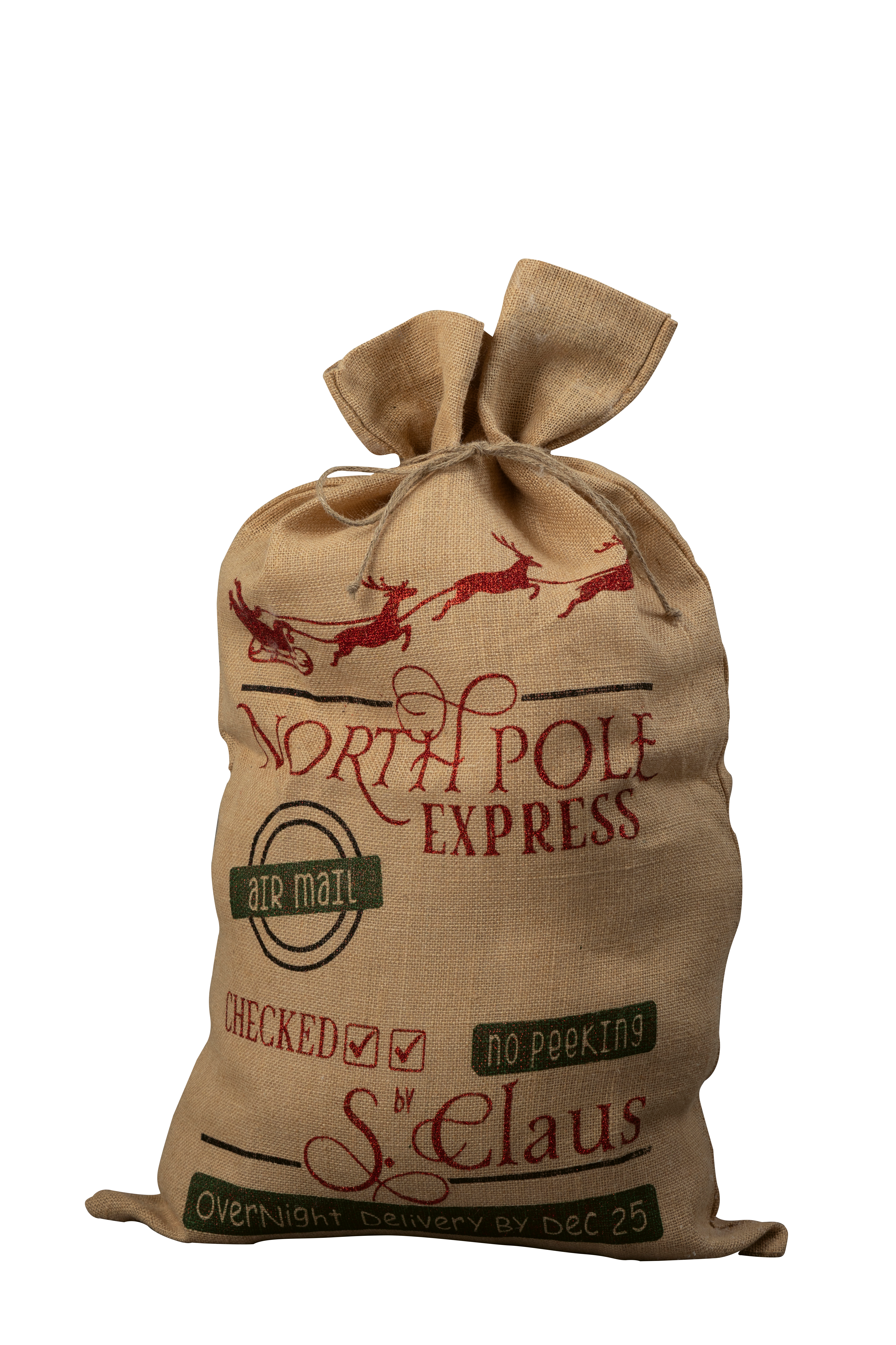 Jute-Geschenksack "North Pole Express", 80x50cm
