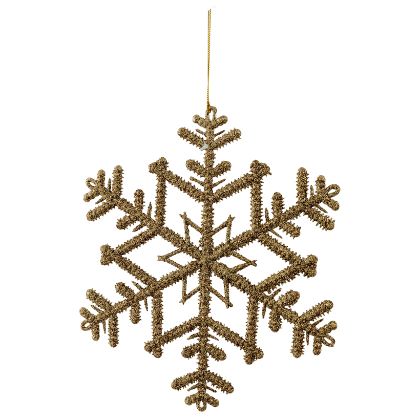 Snowflake, Ø 25cm out of plastic, with hanger, with glitter