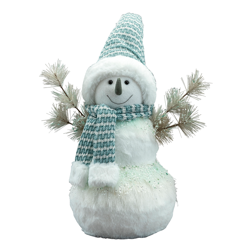 Schneemann, 40x40x20cm aus Styropor/Stoff, Mütze biegsam