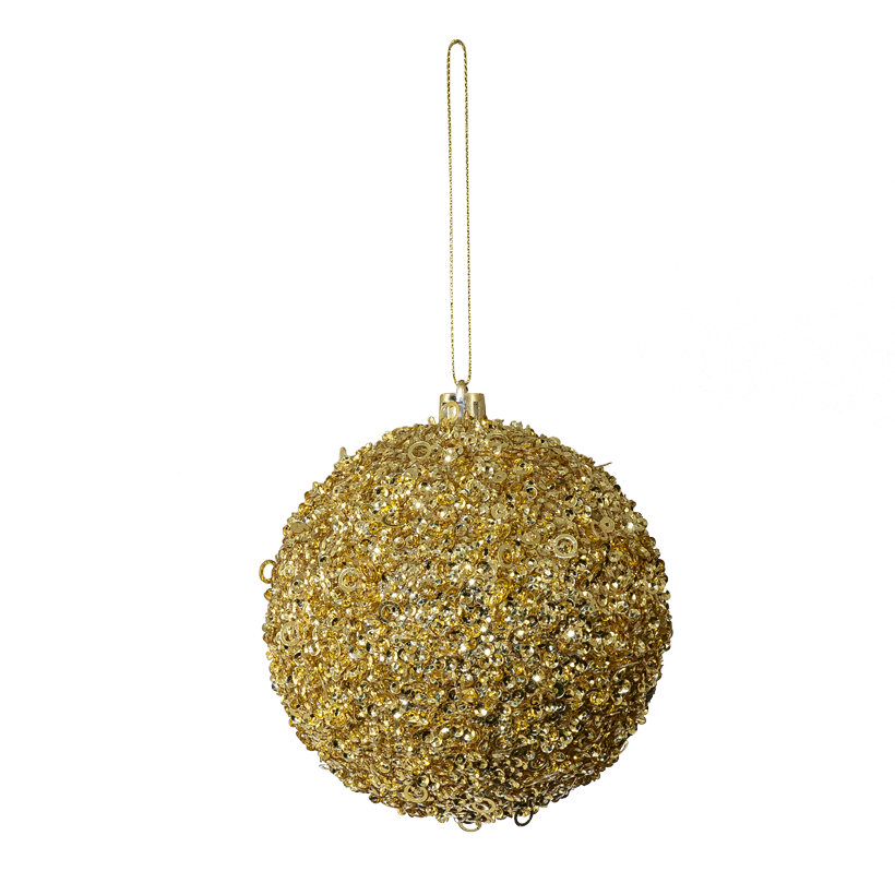 Kugel mit Pailletten, Ø 10cm aus Styropor/Kunststoff, mit Hänger, beglittert