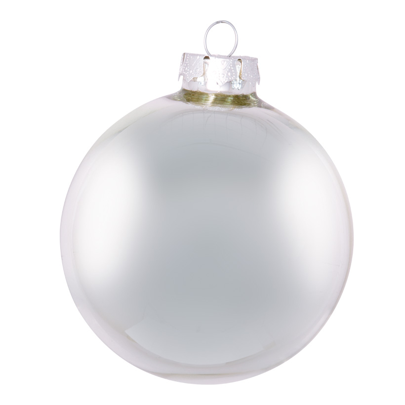 # Christmas balls, silver matt, Ø 6cm, made of glass, 6 pcs./blister