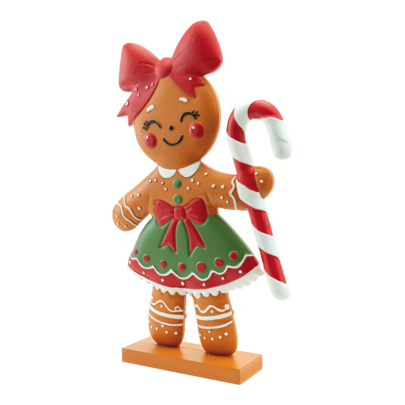 Lebkuchenfigur "Mädchen", 60x37x9cm Standfuß: 24x9x3cm aus MDF