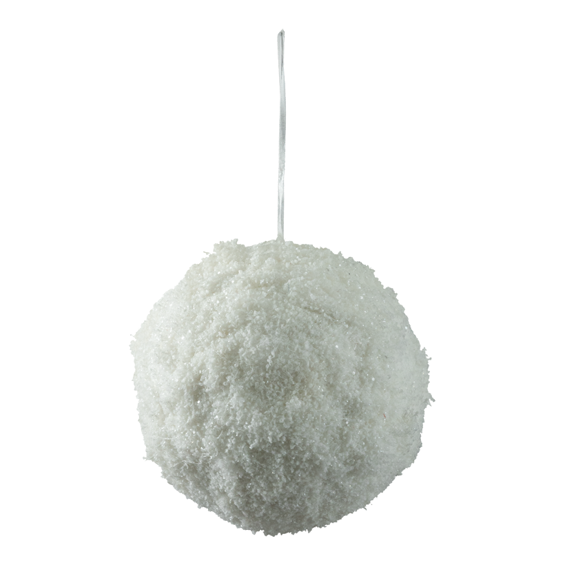 Schneekugel, Ø 22cm aus Styropor/Kunststoff, beglittert, mit Hänger