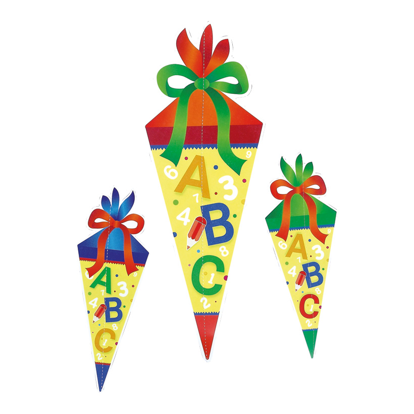 # Sweet cornet set 2 Stk. je 29x10 cm & 1 Stk. 47x17 cm cardboard, 3 pcs./set, printed on both sides