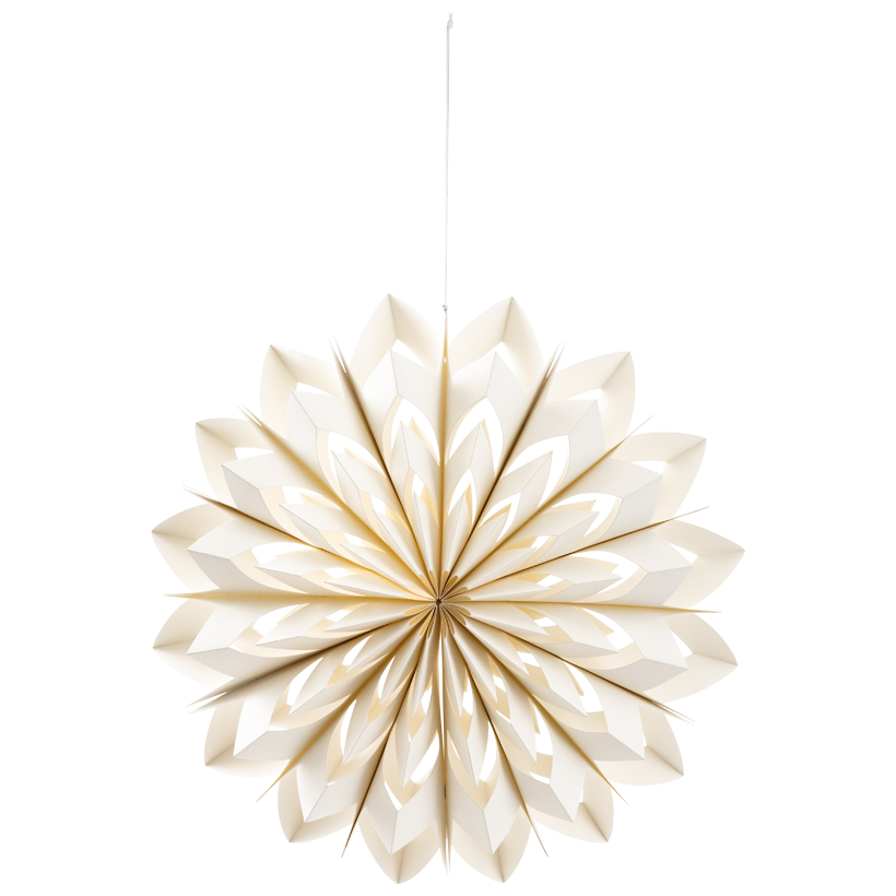 Snowflake, foldable, Ø 40cm out of paper, double-layered, with hanger, with magnetic closure
