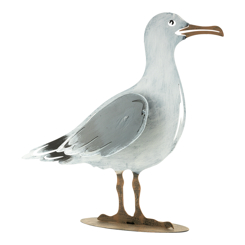 Möwe, 34x29x8cm 2-teilig, aus Metall, flach