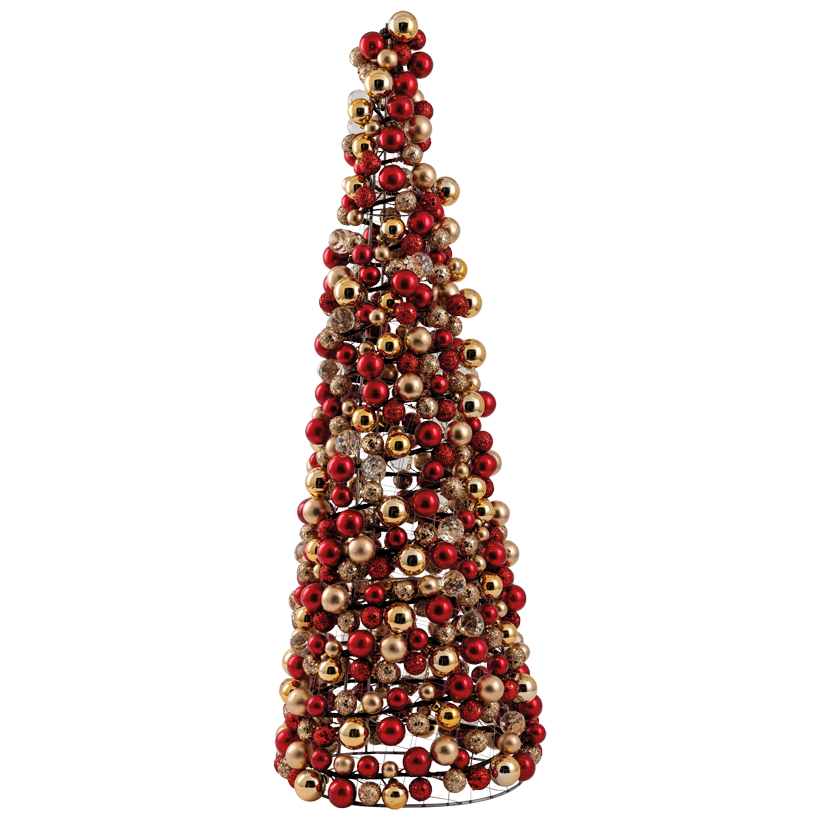Cone, 70x25cm out of plastic and metal, with balls in 1-2,5cm