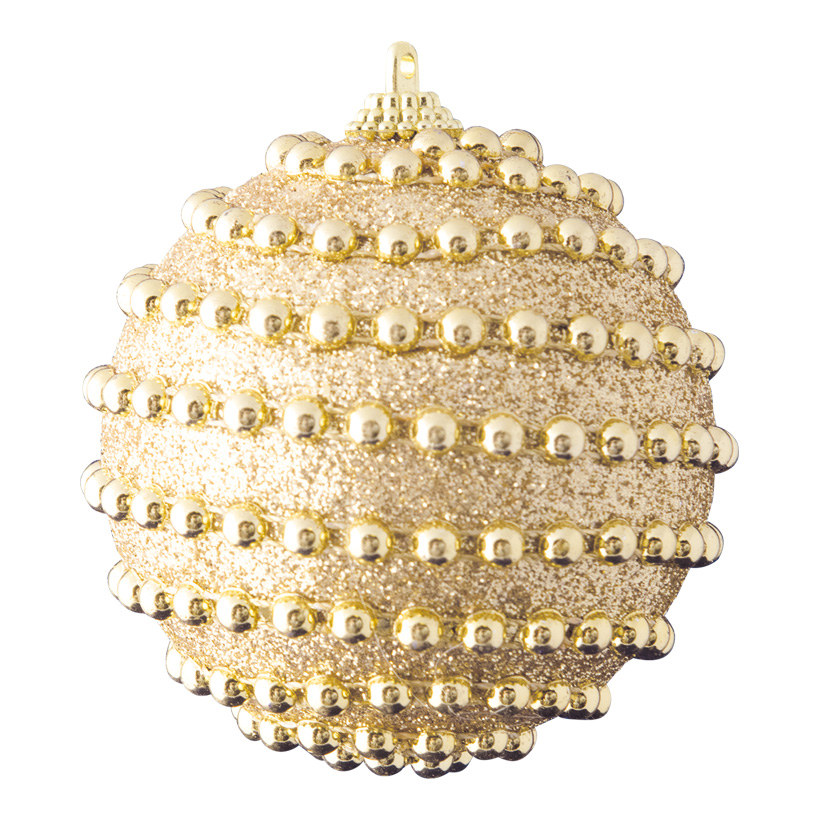 Boule de Noël, Ø 8cm décoré de perles et de glitter