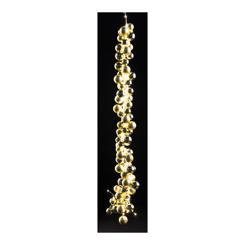 LED-Kugelgirlande, 120cm mit 84 Kugeln & 90 LEDs, 5m Zuleitung, IP44