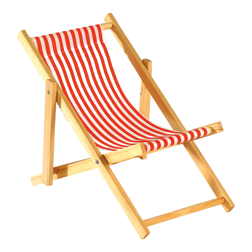 Deck chair, 18x38cm, striped, wood, cotton