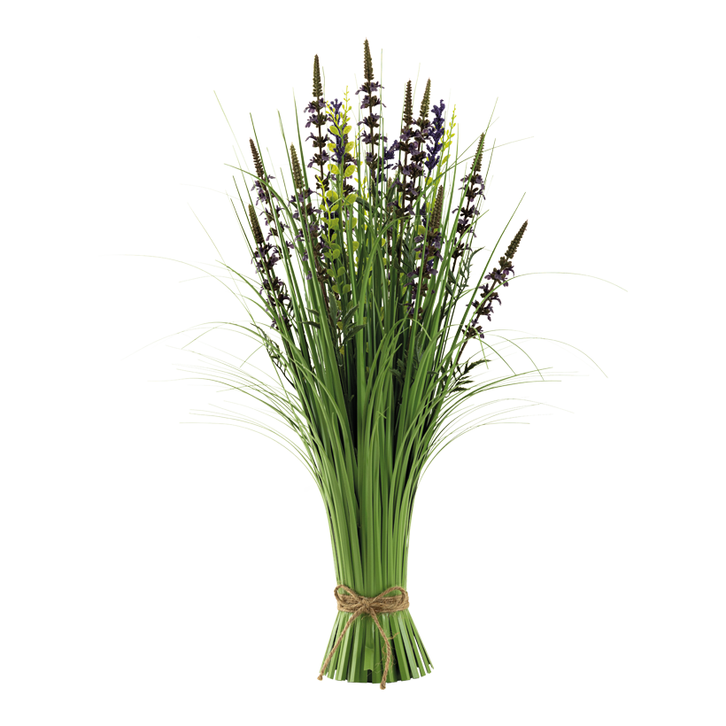 Grass bundle 45cm Fuß: Ø 8cm, Breite: Ø 25cm with lavender, out of plastic