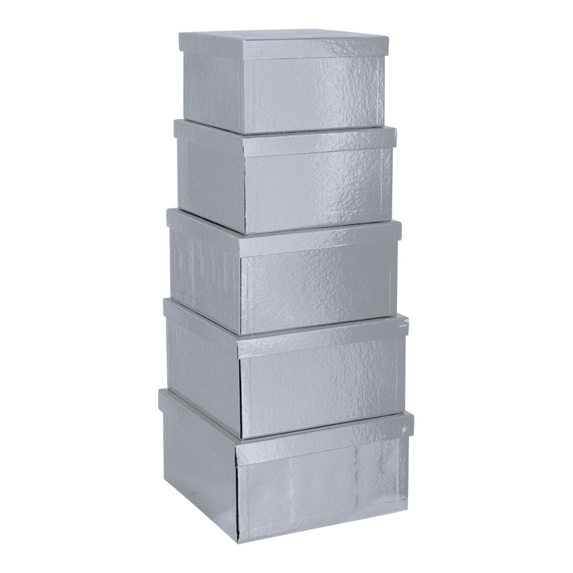 Boites, 20x20x11,5cm - 26x26x13,5cm, 5 pcs./set, carton - carrée emboitable