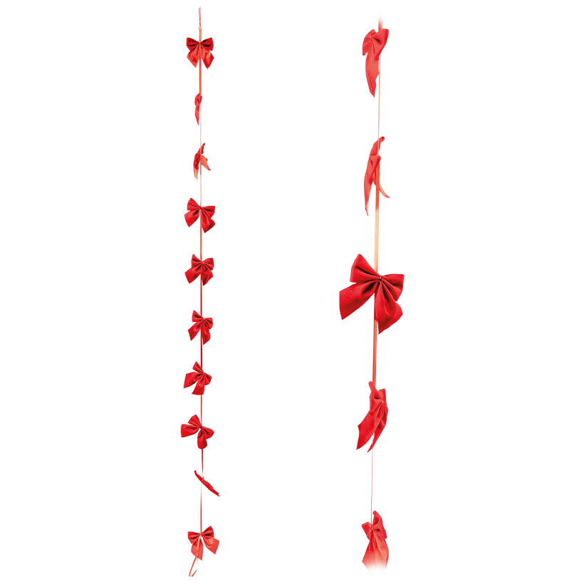 Guirlande de nœuds en velours, 180cm Schleifen: 10,5x11cm 10-fois, légèrement rembourré, avec suspension