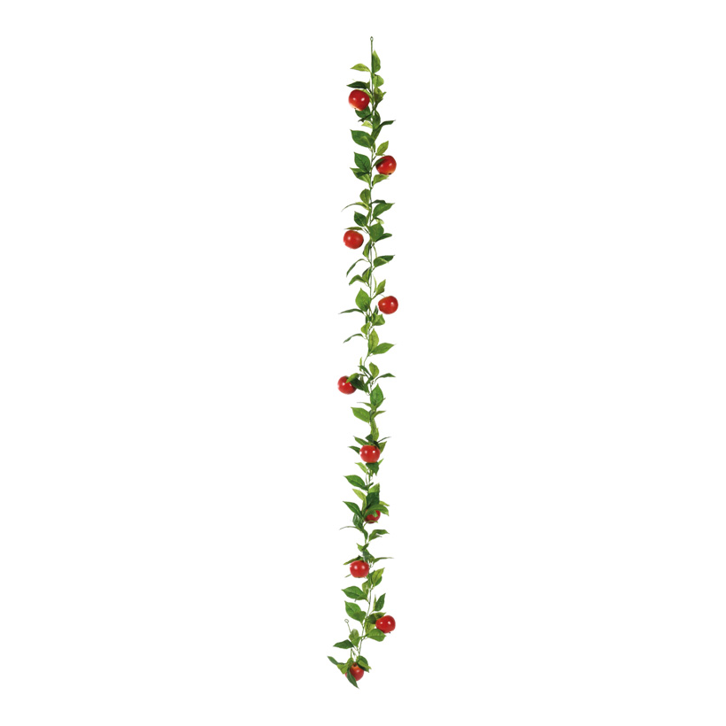 Apfelgirlande, 180cm mit 10 Äpfeln und Blättern