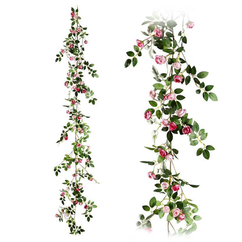 Rose garland, 188cm Ø 3,5cm with 54 roses, out of plastic/artificial silk