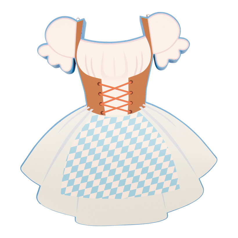 Robe "Dirndl" tradition, 60x56x4,5cm en polystyrène, double face, avec 2 œillets de suspension