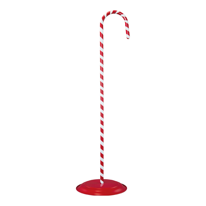 Candy cane, 100x30cm Ø ca. 2cm, 3 parts, on stand, out of metal
