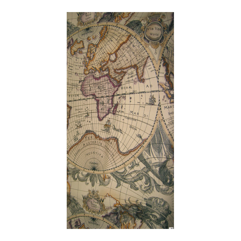 # Motif imprimé "Carte du monde", 80x200cm tissu