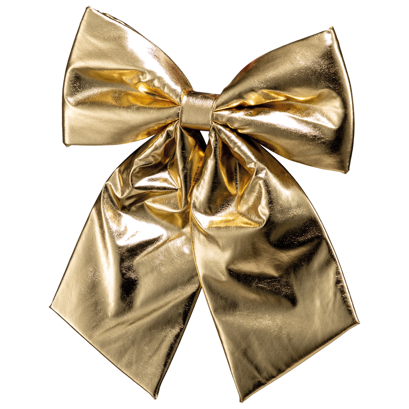 Bow, shiny, lightly padded, 30x25cm out of polyester, with wire for fastening, for indoor and outdoor