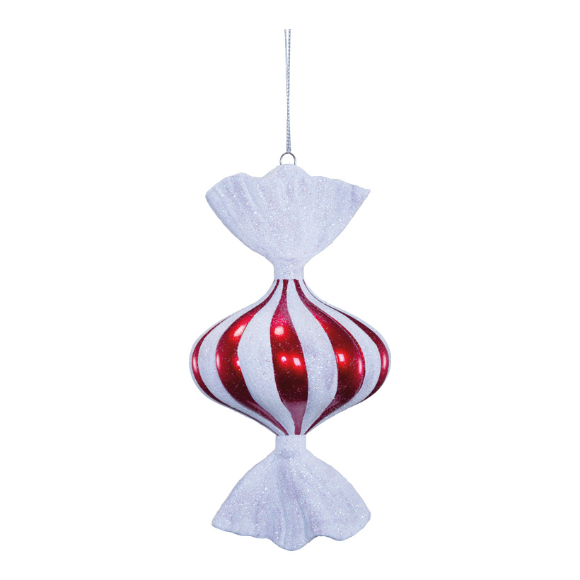 Bonbon, 17cm Ø 10cm aus Kunststoff, beglittert, mit Hänger