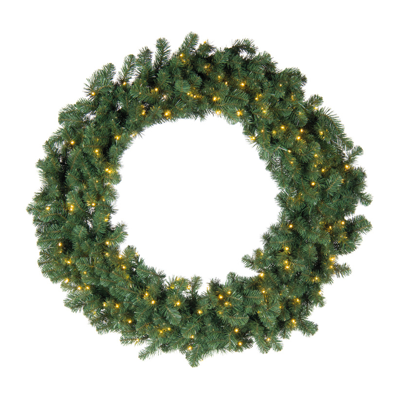 Couronne de sapin, Ø 120cm 440 Tips, 180 LEDs, en plastique, connectable, pour l'extérieur (trafo IP44)