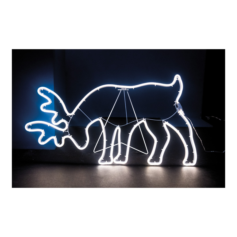 Neon-Figur "Rentier", 80x43cm 230V, IP44, 1,5m Zuleitung, LED-Lampe mit Stecker, Kopf gesenkt