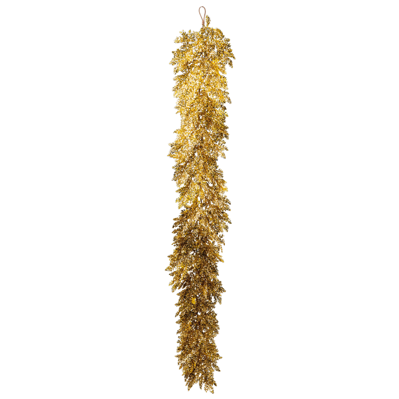 Garland, 180x25cm out of plastic and metal, with coarse glitter, flexible, with hanger