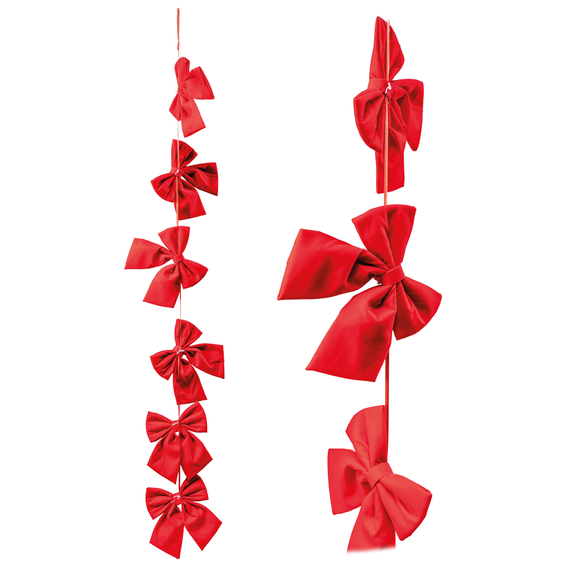 Guirlande de nœuds en velours, 170cm Schleifen: 23x25cm 6-fois, légèrement rembourré, avec suspension