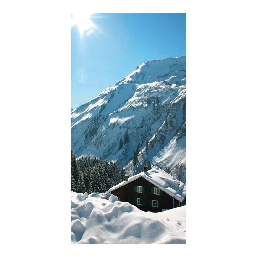 # Motivdruck "Berghütte", 180x90cm Stoff