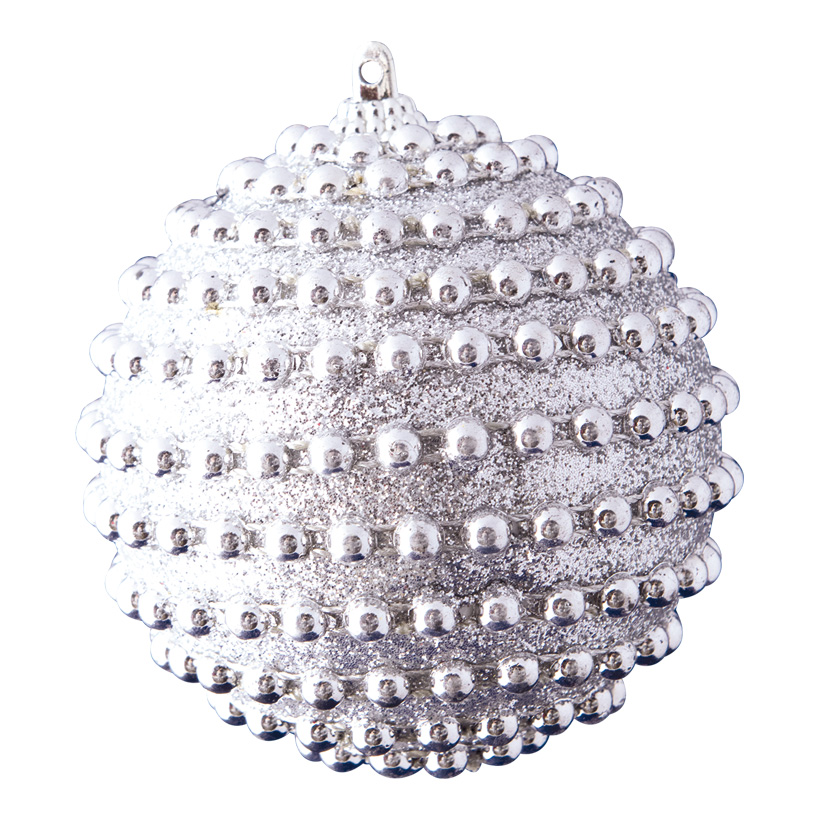 Boule de Noël, Ø 8cm décoré de perles et de glitter