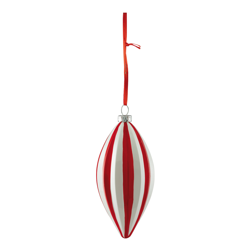 Ornament, Ø 12cm aus Kunststoff, tropfenförmig, mit Hänger
