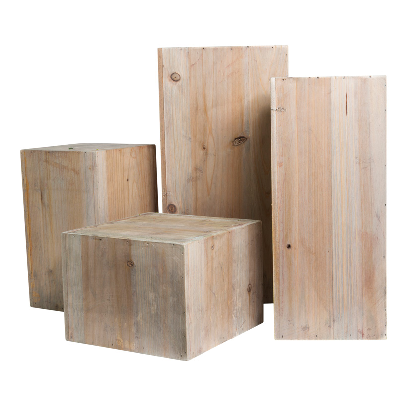 Boîtes en bois, cuboïde, 40x20cm, 35x15cm, 25x15cm, 15x20cm, 4pcs./set, assemblable