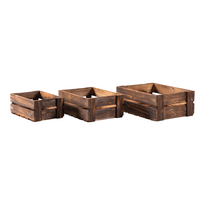 Kisten, 40x30x15cm, 35x25x13,5cm 30x20x12cm 3 Stk., aus Tannenholz, ineinander passend