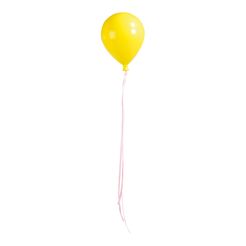 Ballon mit Hänger, Ø 15cm, 20cm, mit Bänder: 84cm, Kunststoff