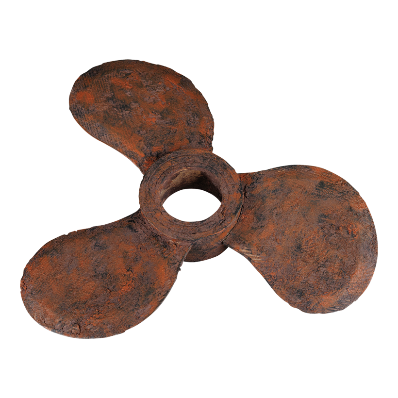 Ship propeller, Ø 40cm, wood, rust imitation, appropriate for wall mount