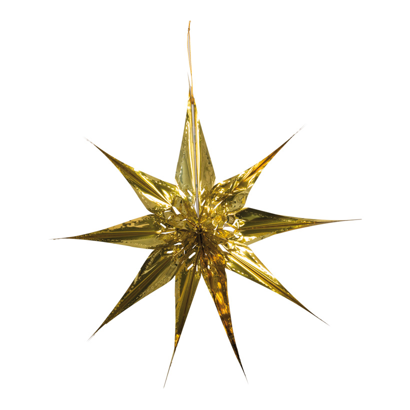 Christmas star, classic, Ø 60cm, metal foil, flame retardent