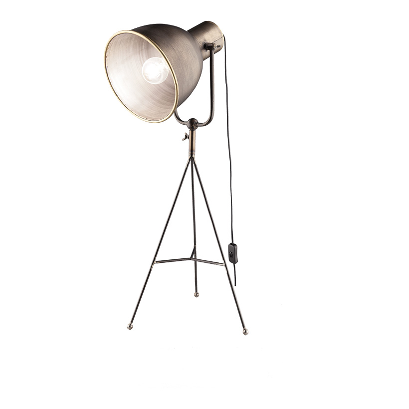 Lampe en métal, 72cm avec prise et interrupteur marche / arrêt