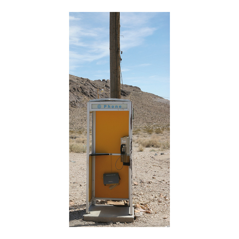 Motif imprimé Cabine téléphonique dans le désert 80x200cm tissu