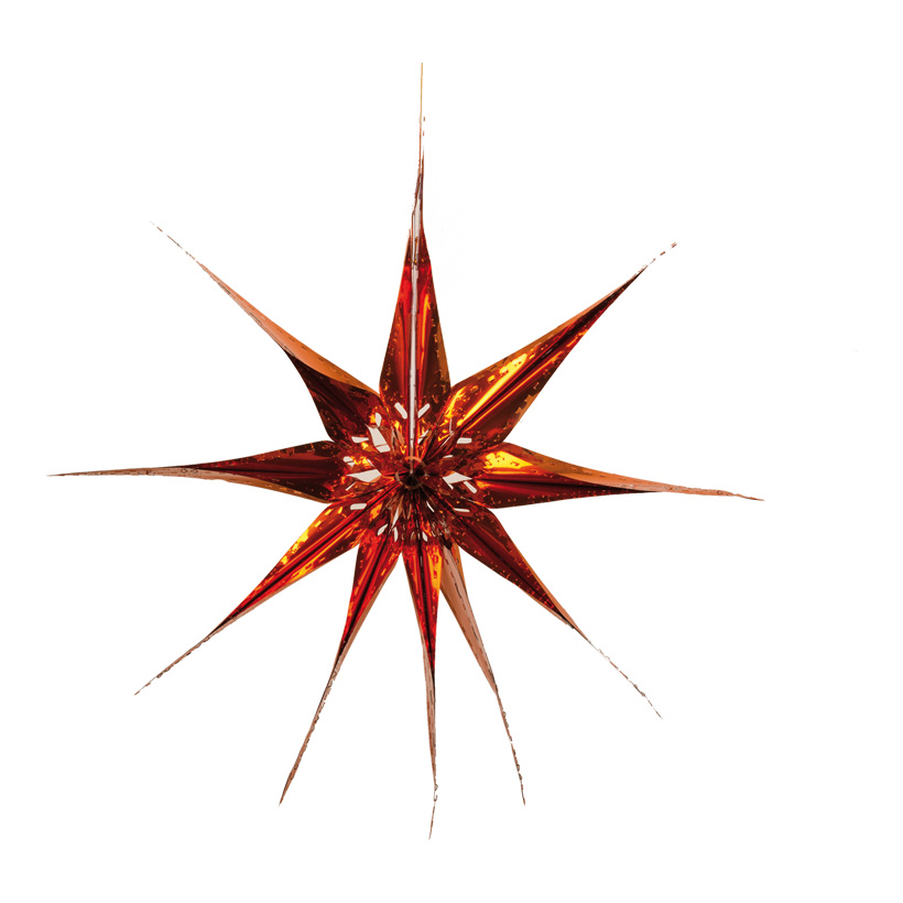 Christmas star, classic, Ø 50cm, metal foil, flame retardent