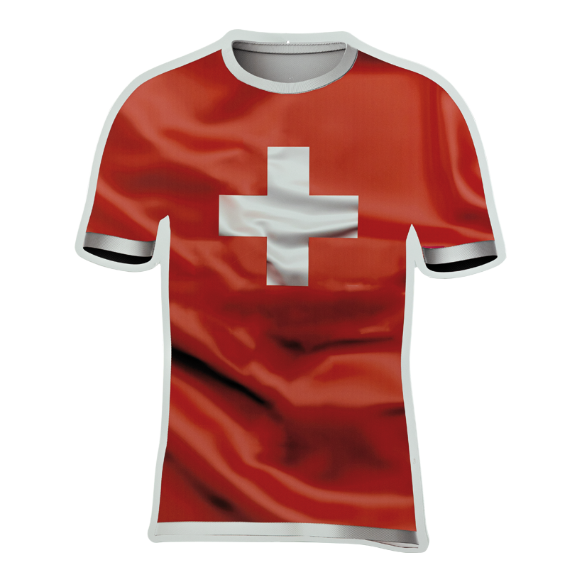 # Football shirt, 60x50cm out of plastic, double-sided printed, flat