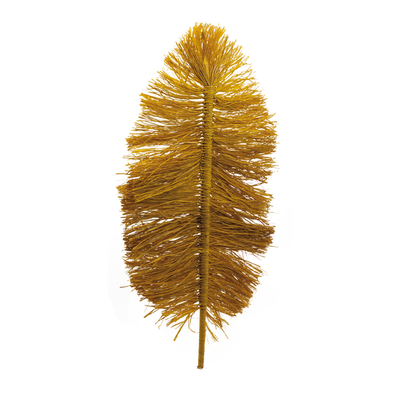 Raffia leaf, 90x52x2cm Stiel: 15cm out of natural material, flat