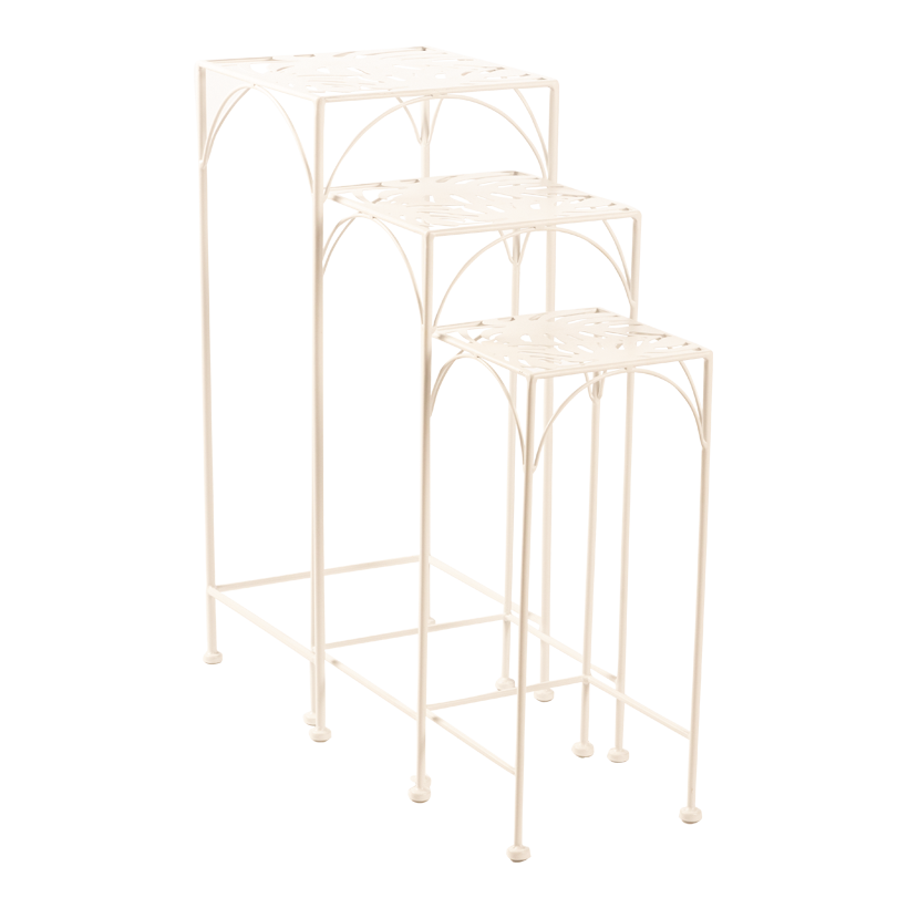Warenpräsenter, A: 67x28x28cm, B: 57x24x24cm, C: 47x20x20cm 3-er Set, aus Metall