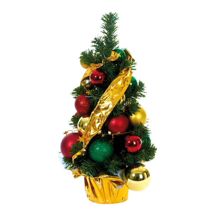 Little fir tree, Ø 22cm, 45cm, PVC, decorated with balls