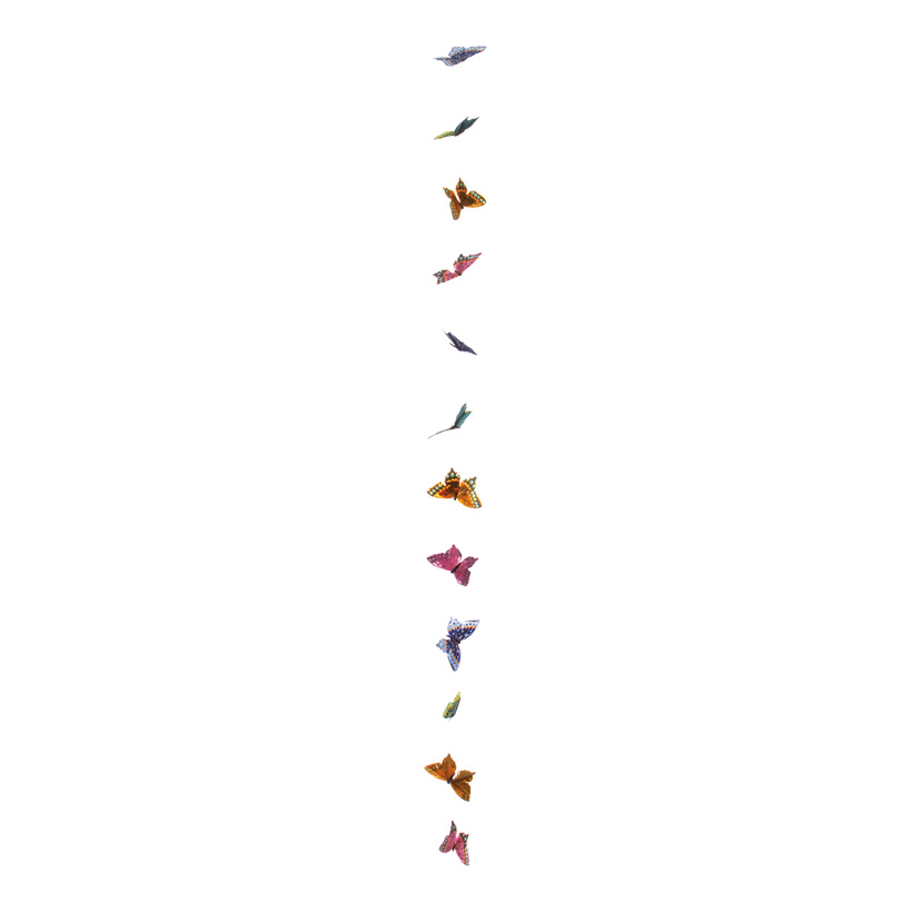 Butterfly garland 180 cm feathers