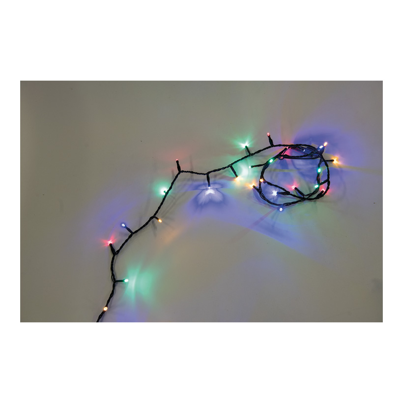 Lichterkette mit 100 LEDs, Ø5mm 600cm IP44 Stecker für außen, 5x koppelbar, 8 Progr. m. Memoryfunktion, 5m Zuleitung, 1-farbige LEDs, Kabelfarbe: grün