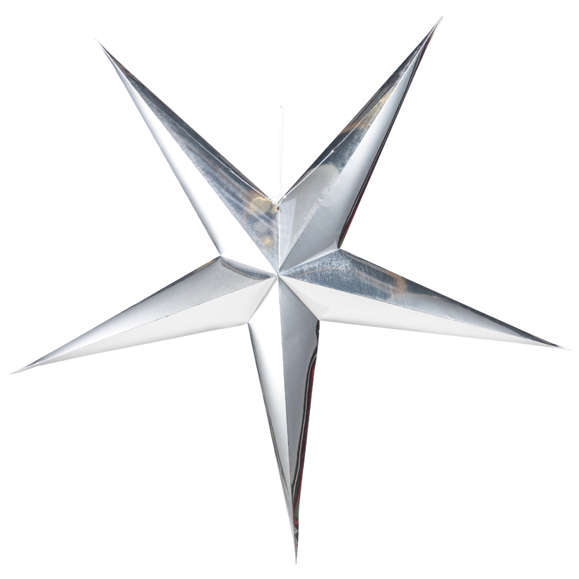 Étoile 5 pointes, Ø 150cm en carton, pliable, avec suspension
