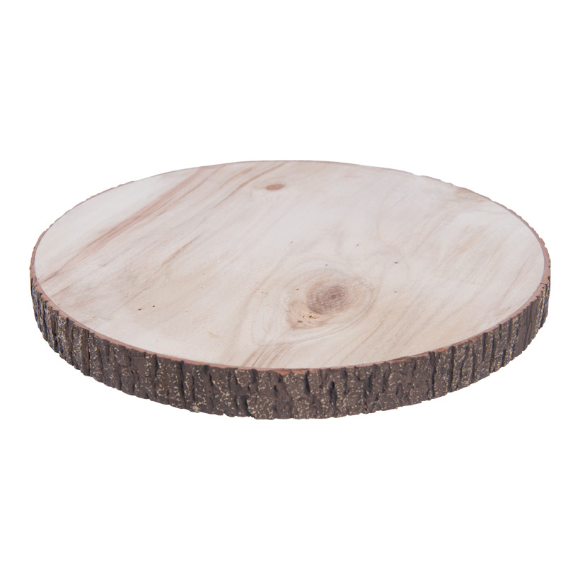 Disque d´arbre, H: 2,5cm Ø25cm Bois avec couvercle en mousse