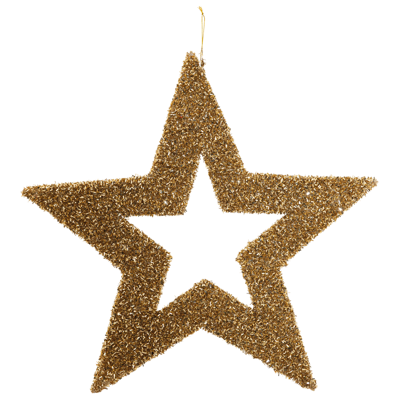 Star contour, Ø 40cm out of styrofoam, with tinsel glitter