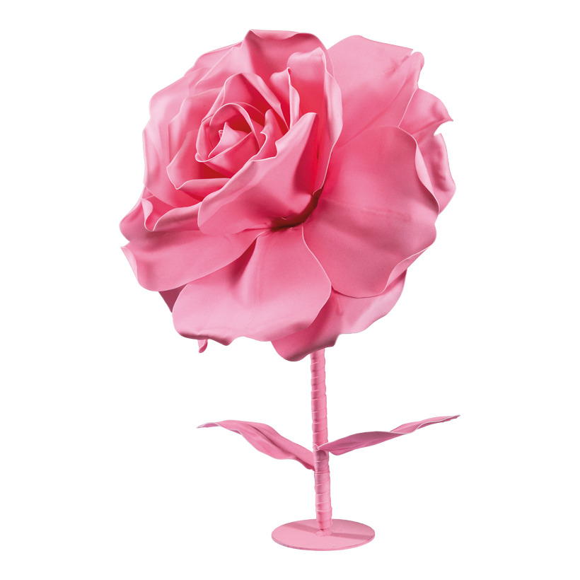 Rose with metal base, _ 40cm Gesamtlänge: 60cm, Metallfuß: _ 13cm, out of foam/metal
